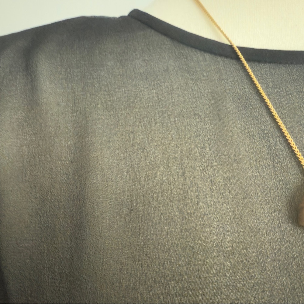 TIBI Black Sheer Blouse NWOT - Picture 3 of 11